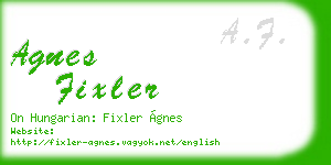 agnes fixler business card