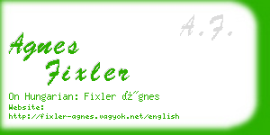 agnes fixler business card